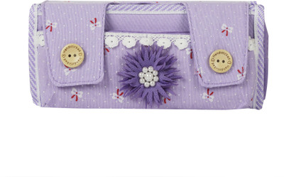 

Instabuyz Pen/Pencil Zipper Pouch for Students, Travelers and School Kids, Multipurpose Box/Case (Girls- Purple Color) Flower Art Polyester Pencil Box(Set of 1, Purple)