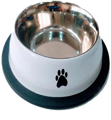 

LOVING PETS Round Stainless Steel Pet Bowl(150 ml White)