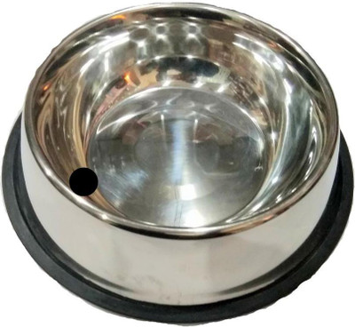 

LOVING PETS Round Stainless Steel Pet Bowl(300 ml Silver)