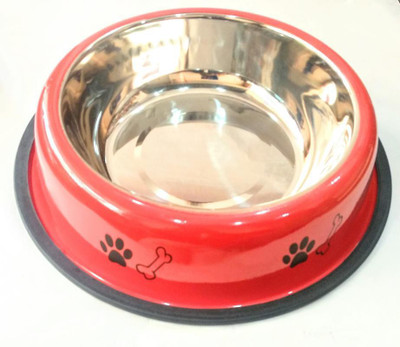 

LOVING PETS Round Stainless Steel Pet Bowl(2000 ml Red)
