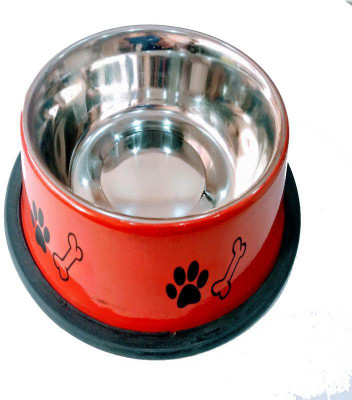 

LOVING PETS Round Stainless Steel Pet Bowl(500 ml Red)