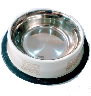 

LOVING PETS Round Stainless Steel Pet Bowl(150 ml White)