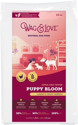 

Wag & Love Natural Dry Food for Large & Giant Breed Puppy Chicken, Fruit, Meat 15 kg Dry Dog Food