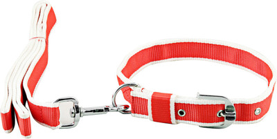

Pet Needs High Quality Color Combo Leash And Collar Set For Dog -1 Inch 129 cm Dog Strap Leash(Red)