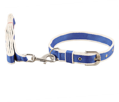 

W9 High Quality Two Color Combo Leash And Collar Set For Dog -1 Inch 129 cm Dog Strap Leash(Blue)