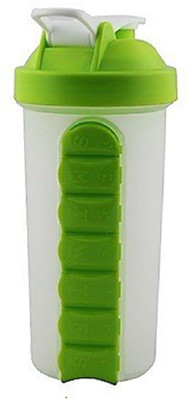 

ASC 7-Day ASC Pill Box Organizer With Water Bottle Weekly Seven Compartments With Drinking Bottle Pill Box(Green)