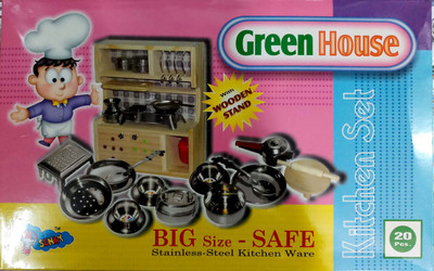 

Tingoking "Green House" Kitchen Set Toy For Kids(20 Pieces)