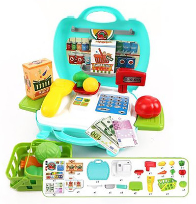 

Hum Enterprise 23 Pcs Organic Products Suitcase Kitchen Play Set For Interactive Kitchen Learning For Kids (Green)