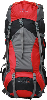 

Inlander 1007-1 Hiking Trekking Travel Backpack Rucksack - 70 L(Red, Black), Black;red