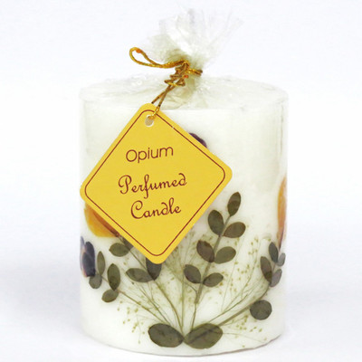 

Auroshikha Cylindrical Perfumed Candle with Natural Flowers - Opium(300 g)