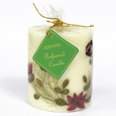 

Auroshikha Cylindrical Perfumed Candle with Natural Flowers - Jasmine(300 g)