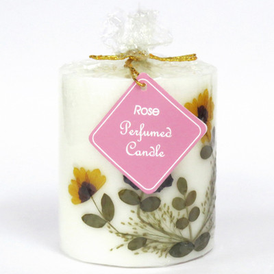 

Auroshikha Cylindrical Perfumed Candle with Natural Flowers - Rose(300 g)