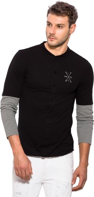 CAMPUS SUTRA Men Solid Casual Black Shirt