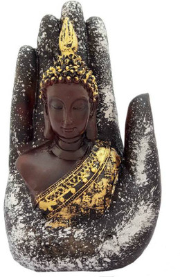 

Gaba Trend Blessing Palm Budhha Statue Decorative Showpiece - 18 cm(Polyresin, Brown, Black, Gold)