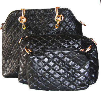 oskro Women Casual Black PU Shoulder Bag
