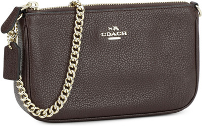 

Coach Women Evening/Party Maroon Genuine Leather Sling Bag