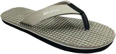 Unispeed Women Flip Flops(Grey, Off White , 9)