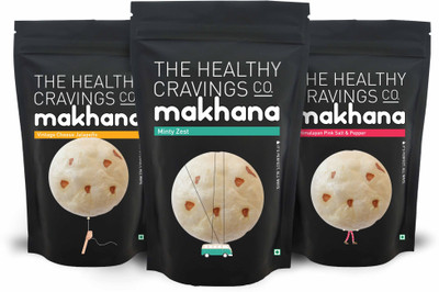 

the healthy cravings co Roasted Makhana, Assorted Flavors(180 g, Pack of 3)