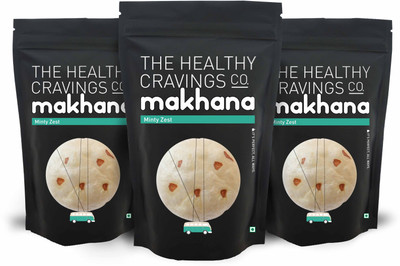 

the healthy cravings co Roasted Makhana, Minty Zest(180 g, Pack of 3)