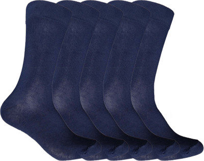 QUEERY Men Solid Mid-Calf/Crew(Pack of 5)