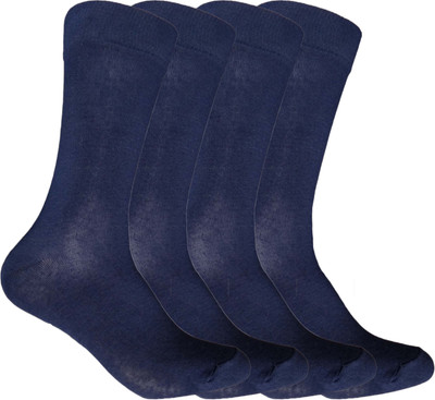 QUEERY Men Solid Mid-Calf/Crew(Pack of 4)