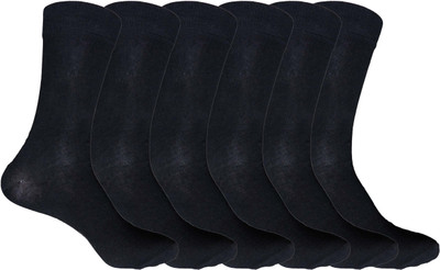 Cotson Men Solid Mid-Calf/Crew(Pack of 6)