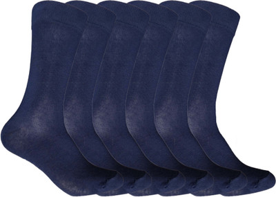 Cotson Men Solid Mid-Calf/Crew(Pack of 6)