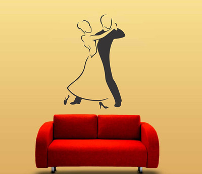 Asmi Collections 90 cm Asmi Collections Wall Stickers Cute Dancing Couples Removable Sticker(Pack of 1)