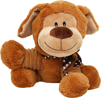 

Starwalk Squating dog with Ribbon Plush Toy - 26 cm(Multicolor)