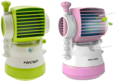

Elegant Shopping Mini Fragrance Air Conditioner water spray Cooling Portable Desktop Humidifier Fan USB Fan(Green, Pink, White)