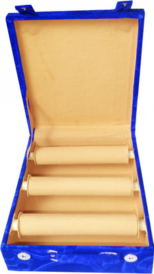 

Afrose 3 Roll Rod Wodden Velvet Bangles Box Box Vanity Box(Blue)