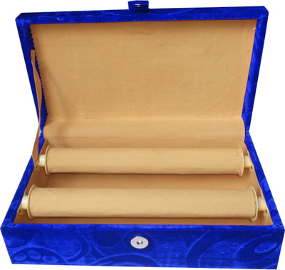 

Afrose 2 Roll Rod Wodden Velvet Bangles Box Box Vanity Box(Blue)
