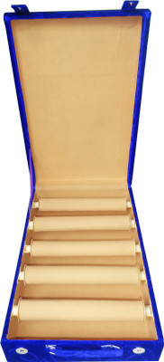 

Afrose 5 Roll Rod Wodden Velvet Bangles Box Box Vanity Box(Blue)