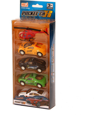 

Tokenz Diecast Pocket Series Collectible Model Cars With Helicopter For Kids(Multicolor)