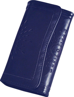 ZELP Women Casual Blue Genuine Leather Wallet(7 Card Slots)