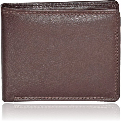 

Toughstance Men Brown Genuine Leather Wallet(9 Card Slots)