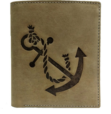 

Royal Scot Grey Men Beige Genuine Leather Wallet(9 Card Slots)