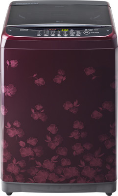 

LG 6.5 kg Fully Automatic Top Load Washing Machine Maroon(T7581NEDL8), Floral red pattern