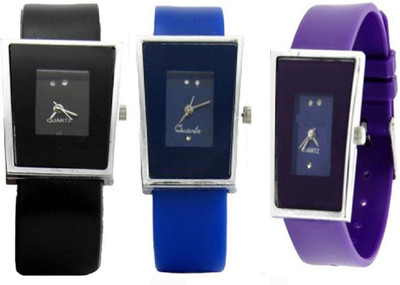 

Freny Exim New arrival designer combo watch black blue purple dial womens watch Coloured dial Watch - For Girls