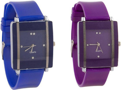 

Montres New Fancy Square Dial Blue and Purple Girls Watch - For Men & Women