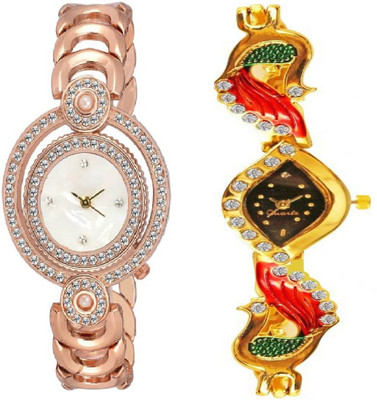 

iDIVAS ALK 54310 beautiful and attractive peacock crystal studded designer With 1 year Warranty Watch - For Women