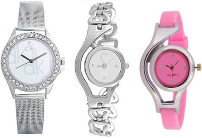 

Talgo New Arrival Festive Season Special TGDKDMDWOMENKADISLWCPK New Collection DK Diamond Round Silver Dial Silver Metal Strap , Kadi Silver Round White Dial Silver Metal Strap And WorlCup Pink Round Pink Dial Pink Rubber STrap (Combo of 3) TGDKDMDWOMENKA