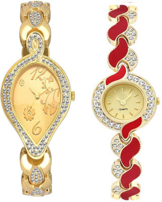 

iDIVAS ALK 54314 Rose Gold Metal Diamond Studed Bracelet With 1 year Warranty Watch - For Women