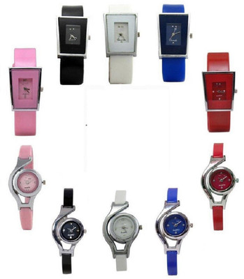 

Freny Exim Attractive stylish combo watch of 5 squre dial 5 round dial womens watch Coloured dial Watch - For Girls