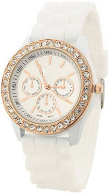

Miss Perfect White GEnava Silicon Strap Watch For Couple Watch - For Girls Watch - For Girls
