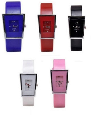 

Freny Exim Attractive stylish combo watch blue red black white pink square dial Formal collection smart look women watch Stylish designer Watch - For Girls