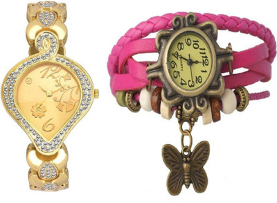 

Talgo New Arrival 2018 Red Robin Season Special RR82GOLDGDDORIPK New Special Collection Drop Shape Gold Analogue Dial & Gold Metal Belt And White Round Dial & Pink leather Dori Belt Atrractive And Comfertable Strap RR82GOLDGDDORIPK Watch - For Girls