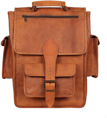 

Handcrafted exports Leather Backpack Come Shoulder Bag 16 L Backpack(Brown)