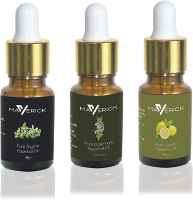 

Maverick Pure Rosemary, Thyme & Lemon essential oil 3 in 1 pack with dropper(10 ml)
