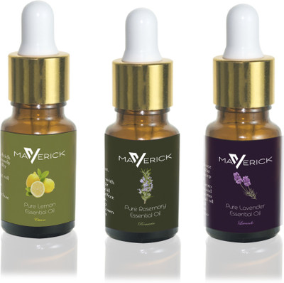 

Maverick Pure Lavender, Rosemary & Lemon essential oil 3 in 1 pack with dropper(10 ml)